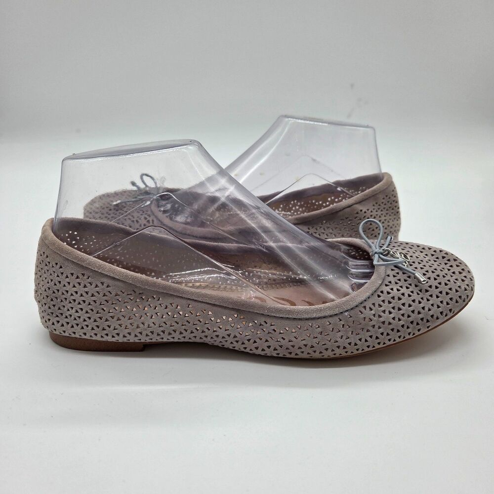 Sam Edelman Felicia Ballet Flats Leather Pewter Women's Size 7.5